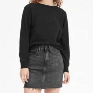 Everlane Charcoal Denim Mini Skirt